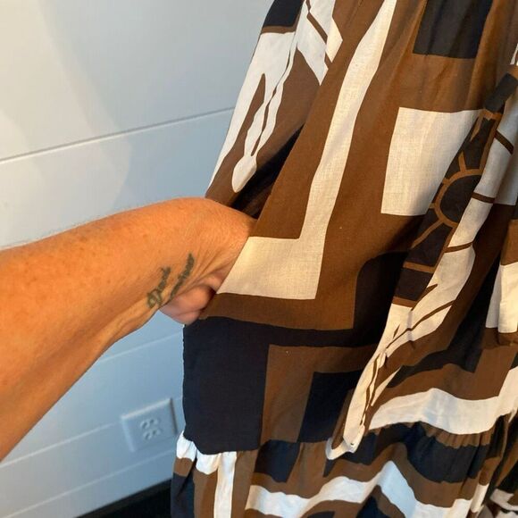 CIVICO 51 Made in Italy Women’s Maxi Brown And Black Sleeveless Dress Sz L - Picture 12 of 15